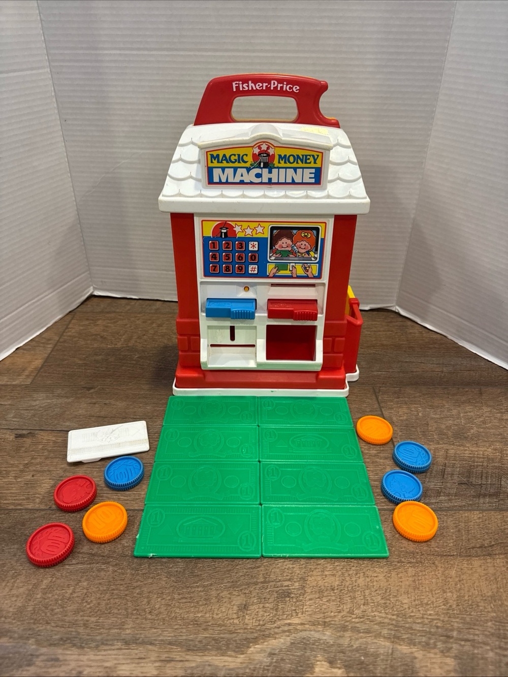 Vintage Fisher-Price Magic Money Machine Playset Bank Cash Register Toy